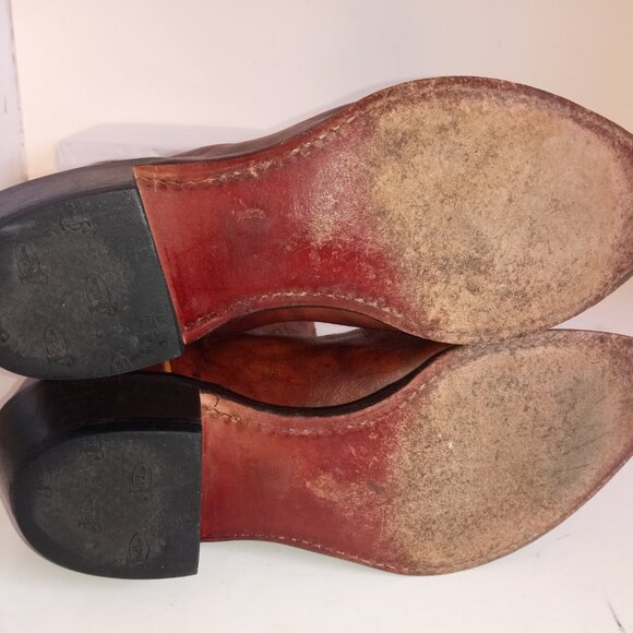 JUSTIN Ladies Sz 7.5B L4562 Chestnut Marbled Leather Deerlite Western Dress Boot - Picture 12 of 15